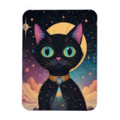 Atomic futuristische kosmische zwarte kat in het m magneet (Verticaal)