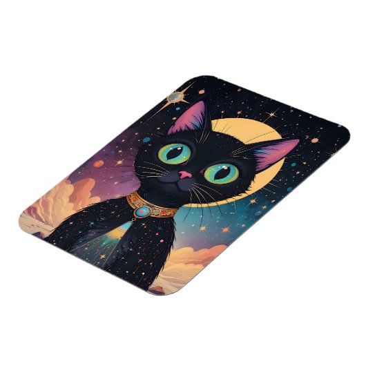 Atomic futuristische kosmische zwarte kat in het m magneet (Linkerzijde)