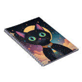 Atomic futuristische kosmische zwarte kat in het m notitieboek (Rechterzijde)