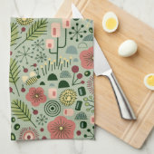 Atomic Garden Bloemen Keuken Handdoek (Quarter Fold)