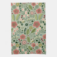 Atomic Garden Bloemen Keuken Handdoek