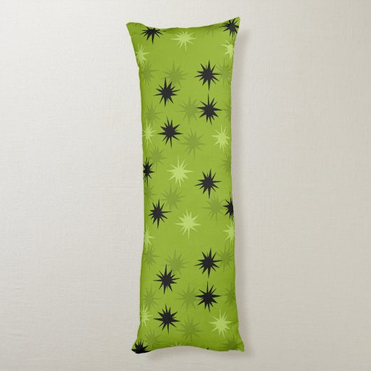 Atomic Green Starbursts Body Pillow Lichaamskussen (Achterkant (Verticaal))