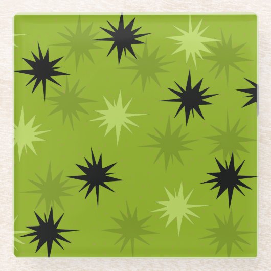 Atomic Green Starbursts Glass Onderzetter (Voorkant)