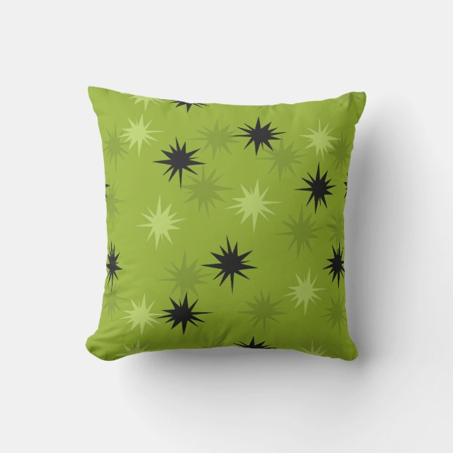 Atomic Green Starbursts Outdoor Pillow Buitenkussen (Voorkant)