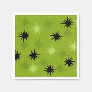 Atomic Green Starbursts Paper Cocktail Napkins Servetten