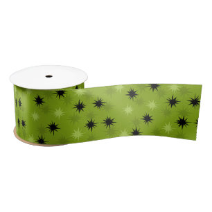 Atomic Green Starbursts Satin Ribbon Satijnen Lint