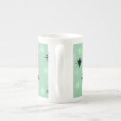 Atomic Jade en Mint Starbursts Bone China Mok (Achterkant)