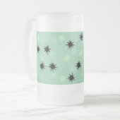 Atomic Jade en Mint Starbursts Frosted Glass Mok (Voorkant links)