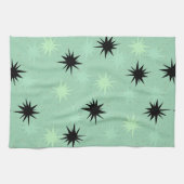 Atomic Jade en Mint Starbursts Kitchen Towel Theedoek (Horizontaal)