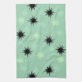 Atomic Jade en Mint Starbursts Kitchen Towel Theedoek (Verticaal)