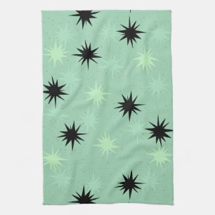 Atomic Jade en Mint Starbursts Kitchen Towel Theedoek