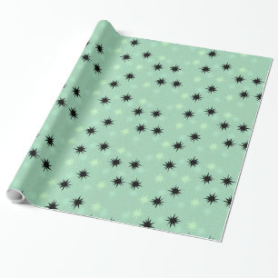 Atomic Jade en Mint Starbursts Wrapping Paper Cadeaupapier