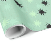 Atomic Jade en Mint Starbursts Wrapping Paper Cadeaupapier (Rol Hoek)