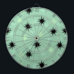 Atomic Jade & Mint Starbursts Igloo Dart Board Dartbord<br><div class="desc">Dit Atomic Jade en Mint Starbursts Dart Board heeft alle moderne pret uit de midden eeuw van de keuken van je oma, min het kleverige linoleum. Het kitschy ontwerp kenmerkt een jade achtergrond met gouden spiegels en willekeurig geplaatste starbursts in zwart, jade en munt. Dit geïnspireerde patroon is stijlvol en...</div>