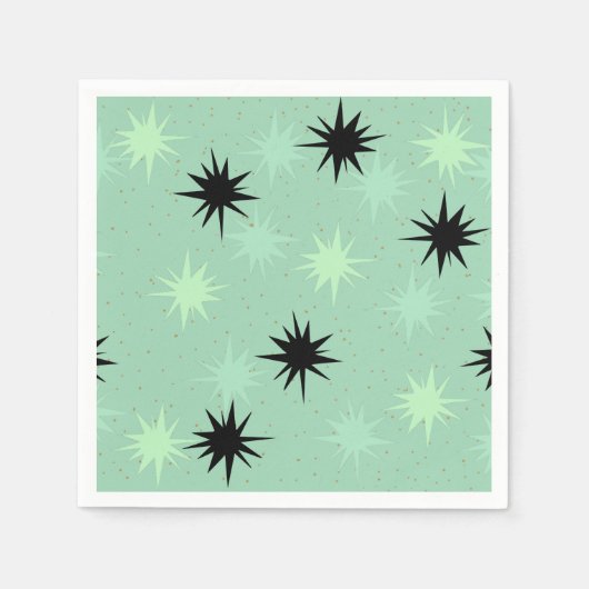 Atomic Jade Starbursts Paper Napkins Servetten (Voorkant)