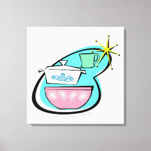 Atomic kookgerei ontwerp uitgerekt canvas