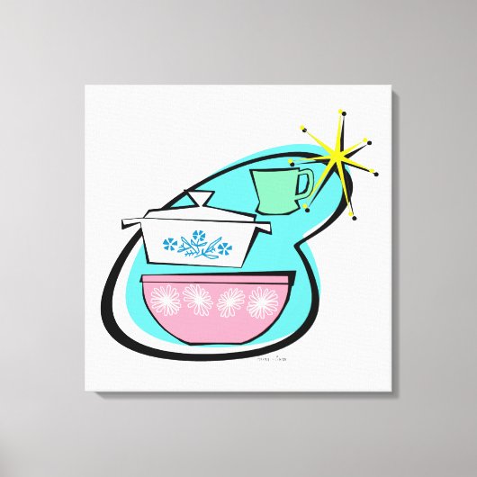 Atomic kookgerei ontwerp uitgerekt canvas (Voorkant)