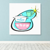 Atomic kookgerei ontwerp uitgerekt canvas afdruk (Insitu (Houten vloer))