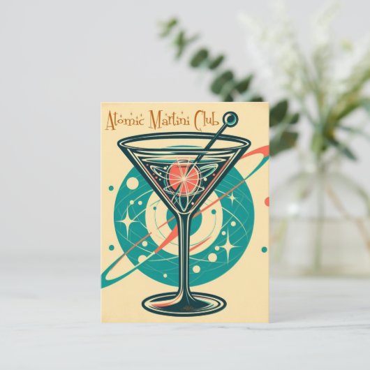 Atomic Martini Club Briefkaart (Staand voorkant)