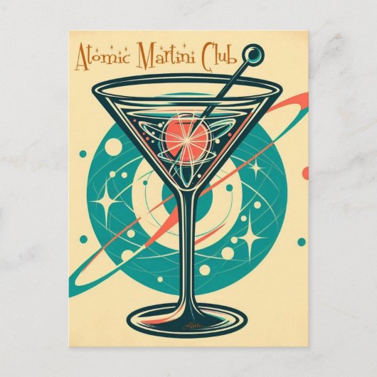 Atomic Martini Club Briefkaart (Voorkant)
