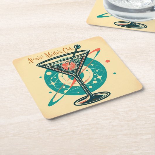 Atomic Martini Club Kartonnen Onderzetters (Schuin)