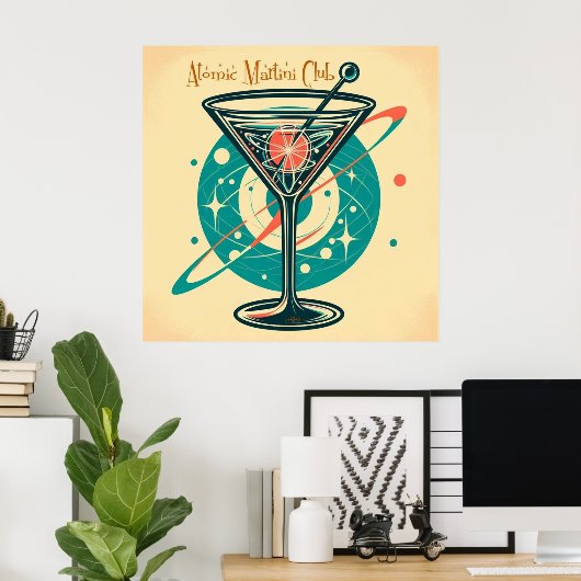 Atomic Martini Club Poster (Thuiskantoor)