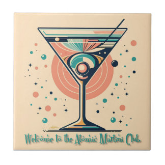 Atomic Martini Club Retro Futuristic Space Age Tegeltje