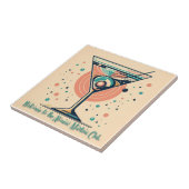 Atomic Martini Club Retro Futuristic Space Age Tegeltje (Zijkant)