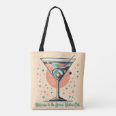 Atomic Martini Club Retro Futuristic Space Age Tote Bag (Achterkant)