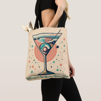 Atomic Martini Club Retro Futuristic Space Age Tote Bag