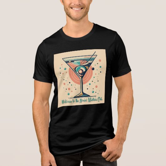 Atomic Martini Club Retro Futuristic Space Age Tri-Blend Shirt (Voorkant)