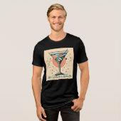 Atomic Martini Club Retro Futuristic Space Age Tri-Blend Shirt (Voorkant volledig)