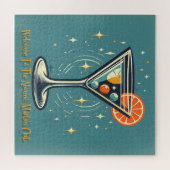 Atomic Martini Club Retro Futuristische Cocktail Legpuzzel (Horizontaal)