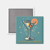 Atomic Martini Club Retro Futuristische Cocktail Magneet (Voorkant / Achterkant)