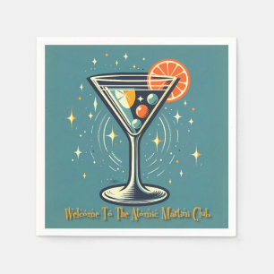 Atomic Martini Club Retro Futuristische Cocktail Servet