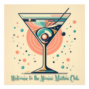 Atomic Martini Club Retro Futuristische Ruimte Lee Foto Afdruk