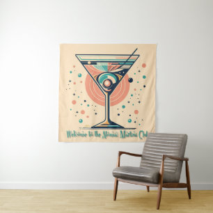 Atomic Martini Club Retro Futuristische Ruimte Lee Wandkleed