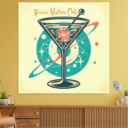 Atomic Martini Club Space Age Canvas Afdruk (Insitu (Woonkamer))