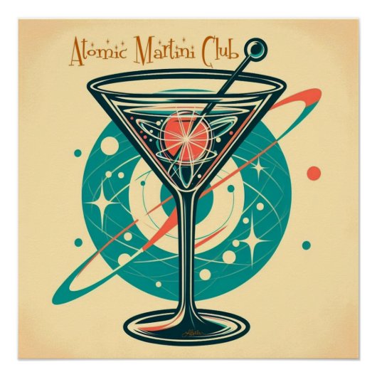 Atomic Martini Club Space Age Perfect Poster (Voorkant)