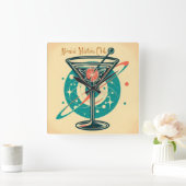 Atomic Martini Club Space Age Vierkante Klok (Huis)