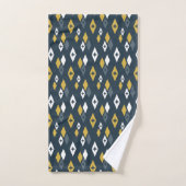 Atomic MCM Diamanten Patroon Navy, Mosterd Geel Bad Handdoek (Handdoek)