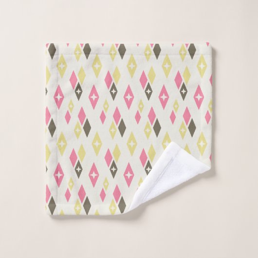 Atomic MCM Diamonds Patroonroze, geel, groen Bad Handdoek (Wasdoekje)