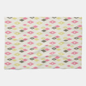 Atomic MCM Diamonds Patroonroze, geel, groen Theedoek (Horizontaal)