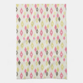 Atomic MCM Diamonds Patroonroze, geel, groen Theedoek (Verticaal)