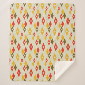 Atomic MCM Diamonds Pattern Red, Geel, Bruin Sherpa Deken (Voorkant)