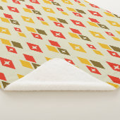 Atomic MCM Diamonds Pattern Red, Geel, Bruin Sherpa Deken (3/4)