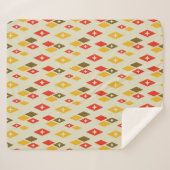 Atomic MCM Diamonds Pattern Red, Geel, Bruin Sherpa Deken (Voorkant (horizontaal))