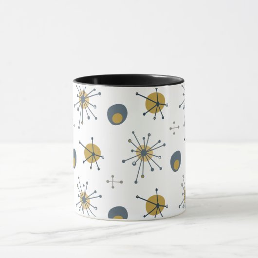 Atomic MCM Starburst Pattern Navy, Mustard, Grey Mok (Midden)
