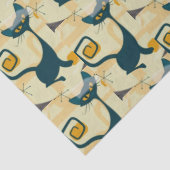 Atomic Mid Century Black Cat Starburst Decoupage Tissuepapier (Detail)