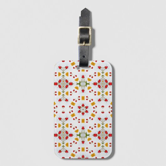 Atomic Mid Century Flower  Bagagelabel (Voorkant (verticaal))